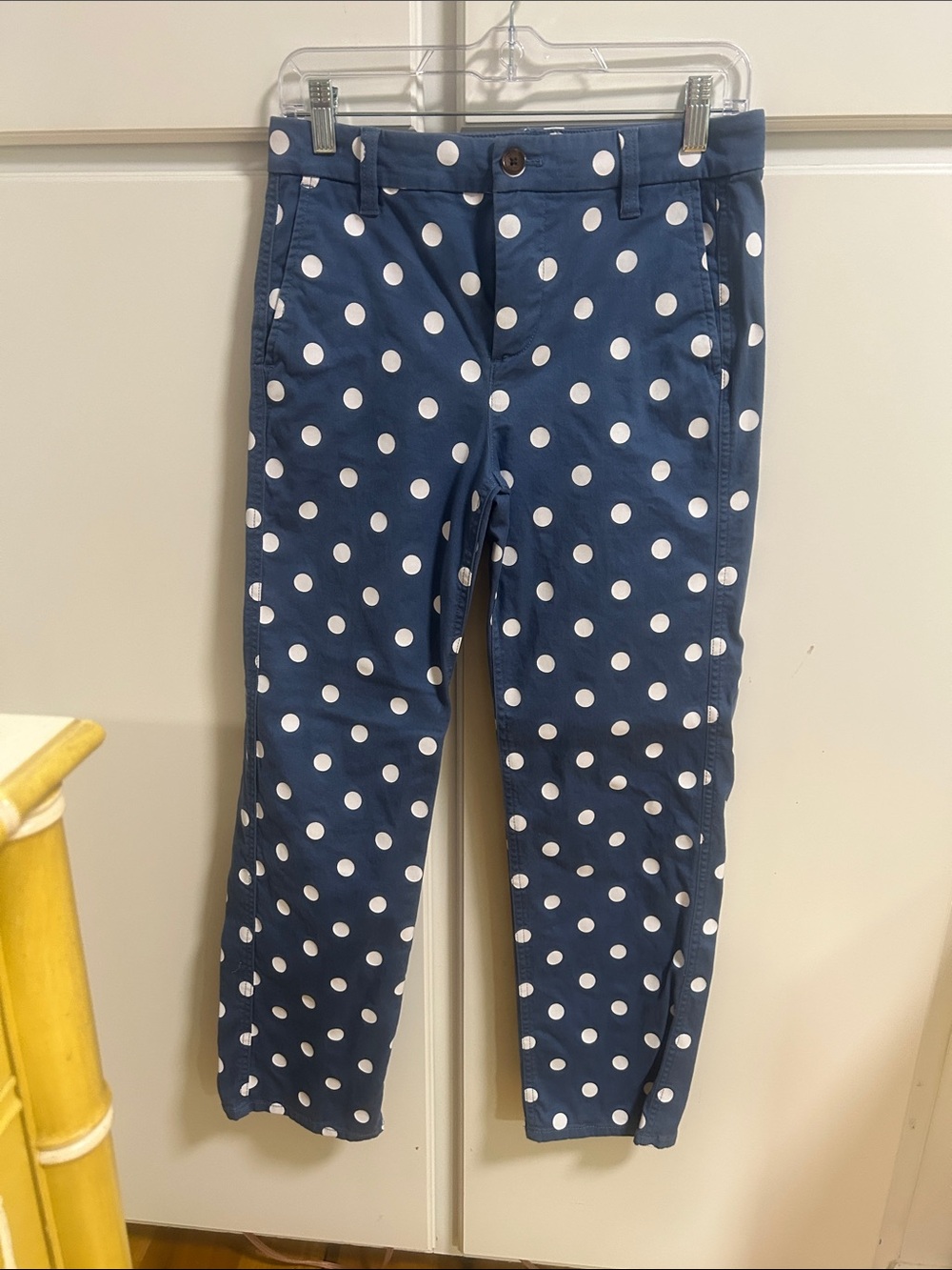 J. Crew Factory Everyday Chino Pants Blue Polka Dots 2